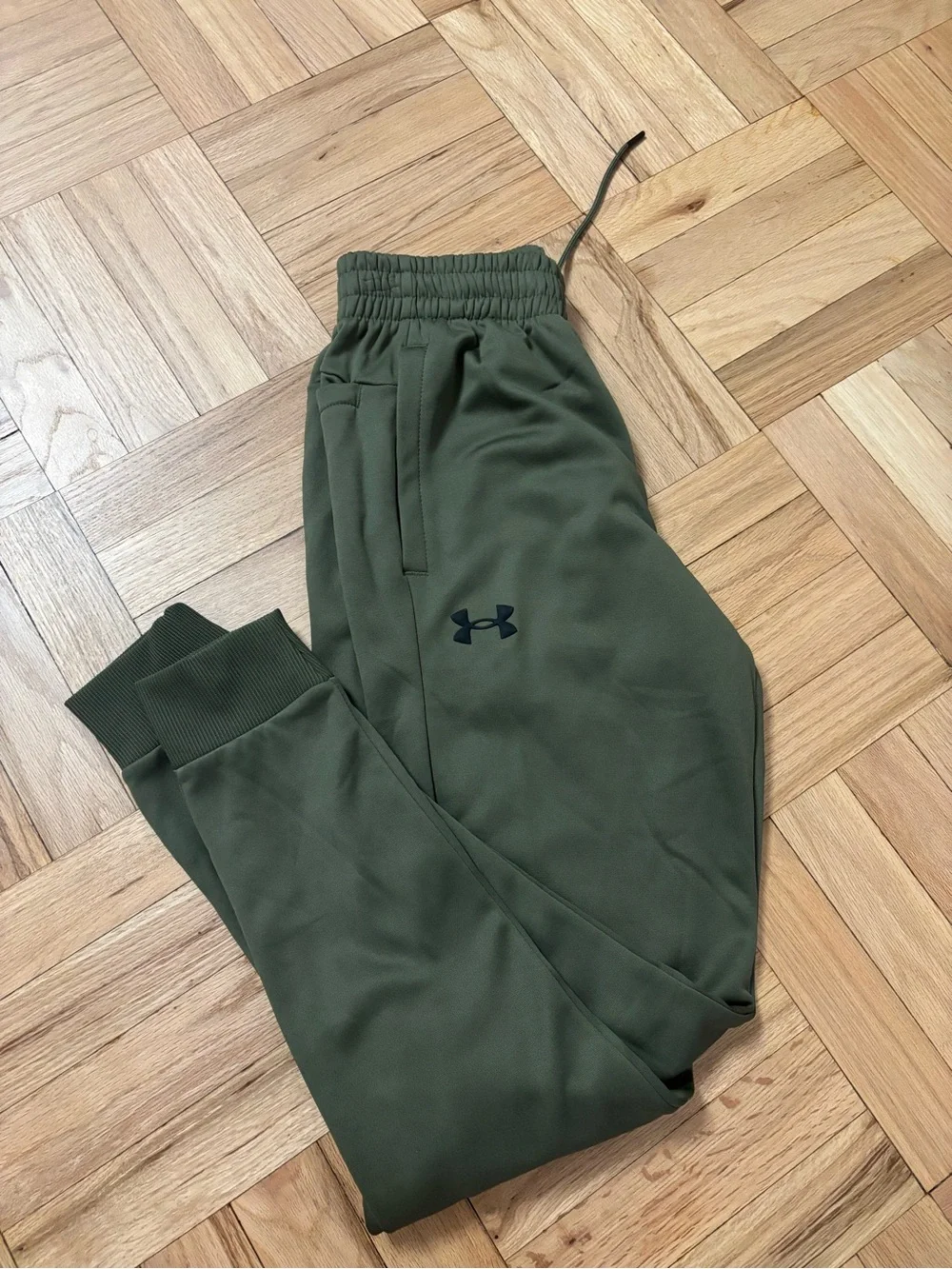 Under Armour Men's Regular Size S Tricot Jogger Track Pants Army Green 1373362